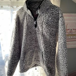 PINK Gray Sherpa quarter zip